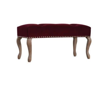 Artisan French Style Bench - Wine Red