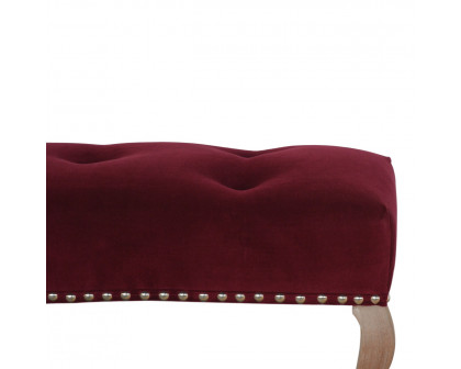 Artisan French Style Bench - Wine Red