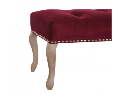 Artisan French Style Bench - Wine Red