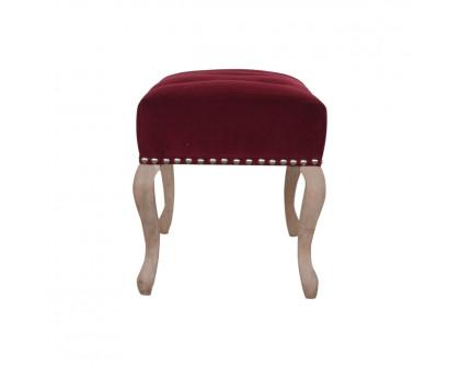 Artisan French Style Bench - Wine Red