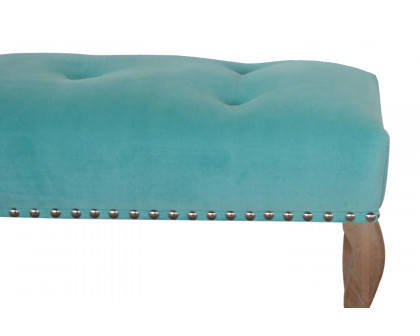 Artisan French Style Bench - Aqua, Velvet