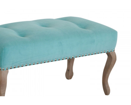 Artisan French Style Bench - Aqua, Velvet