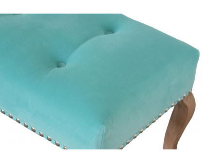 Artisan French Style Bench - Aqua, Velvet