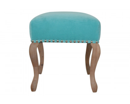 Artisan French Style Bench - Aqua, Velvet