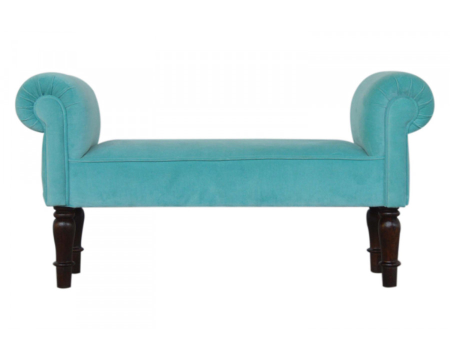 Artisan Bedroom Bench - Aqua, Velvet