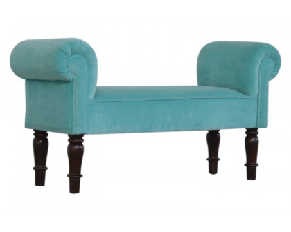 Artisan Bedroom Bench - Aqua, Velvet