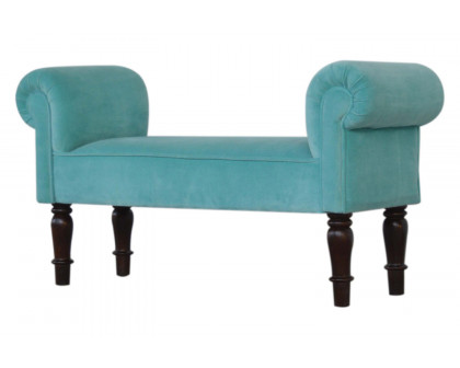 Artisan Bedroom Bench - Aqua, Velvet