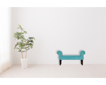 Artisan Bedroom Bench - Aqua, Velvet