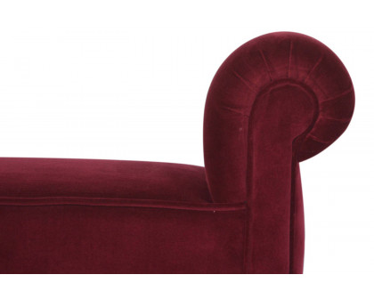 Artisan Bedroom Bench - Whine Red, Velvet