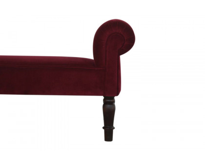 Artisan Bedroom Bench - Whine Red, Velvet