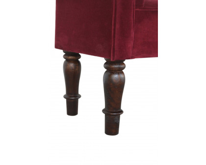 Artisan Bedroom Bench - Whine Red, Velvet