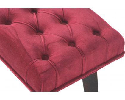 Artisan Velvet Hallway Bench - Wine Red