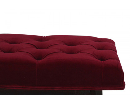 Artisan Velvet Hallway Bench - Wine Red