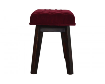 Artisan Velvet Hallway Bench - Wine Red