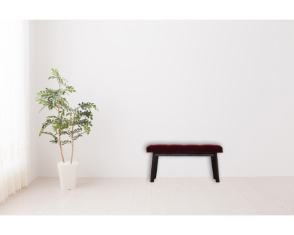 Artisan Velvet Hallway Bench - Wine Red