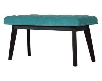 Artisan Velvet Hallway Bench - Aqua