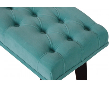 Artisan Velvet Hallway Bench - Aqua