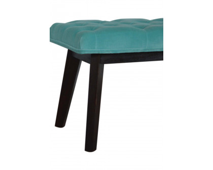 Artisan Velvet Hallway Bench - Aqua