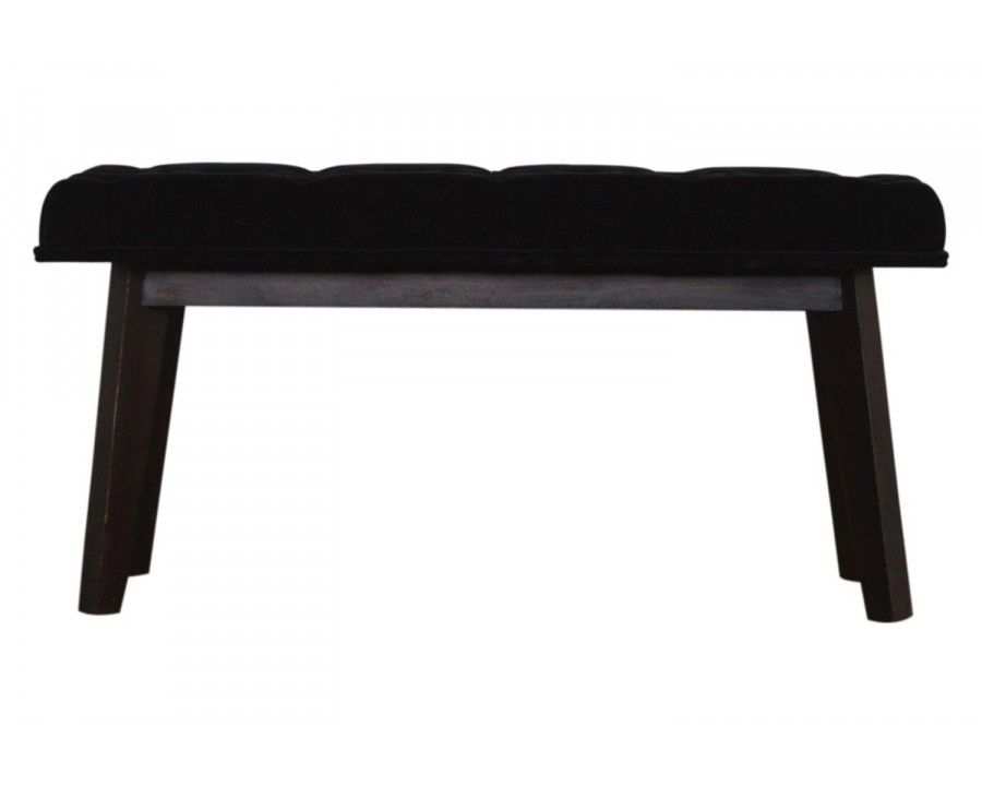 Artisan Velvet Hallway Bench - Black