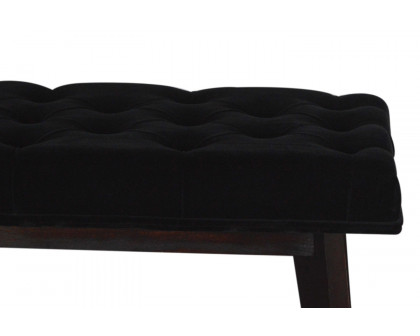 Artisan Velvet Hallway Bench - Black