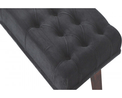 Artisan Velvet Hallway Bench - Black