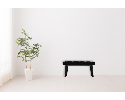 Artisan Velvet Hallway Bench - Black