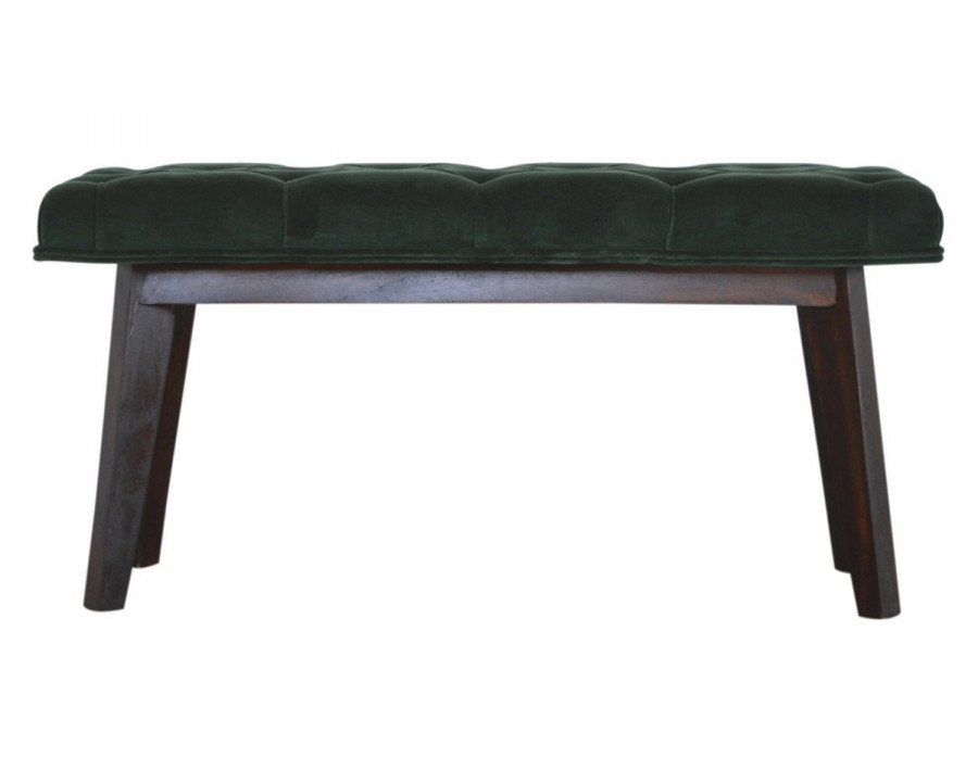 Artisan Velvet Hallway Bench - Emerald Green