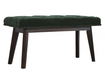 Artisan Velvet Hallway Bench - Emerald Green