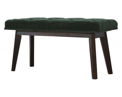 Artisan Velvet Hallway Bench - Emerald Green