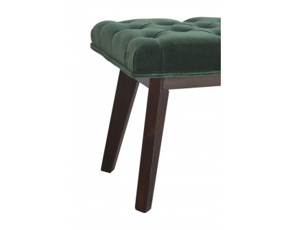 Artisan Velvet Hallway Bench - Emerald Green