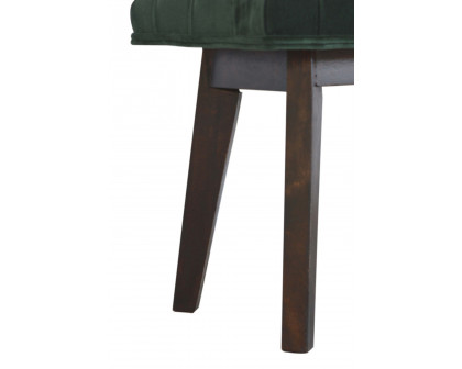 Artisan Velvet Hallway Bench - Emerald Green