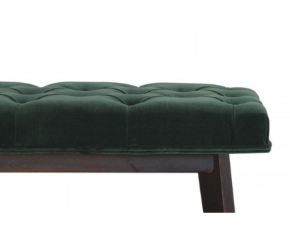 Artisan Velvet Hallway Bench - Emerald Green