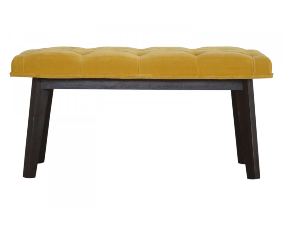 Artisan Velvet Hallway Bench - Mustard