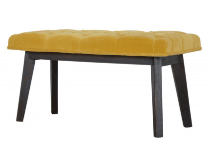 Artisan Velvet Hallway Bench - Mustard