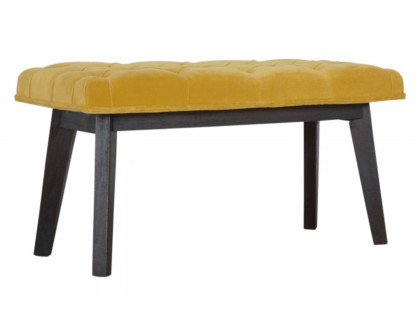 Artisan Velvet Hallway Bench - Mustard