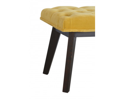 Artisan Velvet Hallway Bench - Mustard