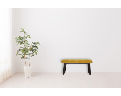 Artisan Velvet Hallway Bench - Mustard