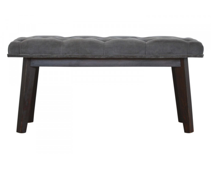 Artisan Velvet Hallway Bench - Gray