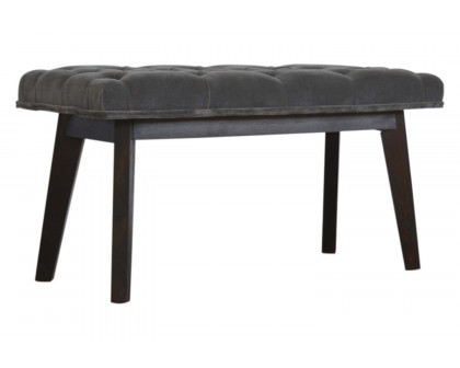 Artisan Velvet Hallway Bench - Gray