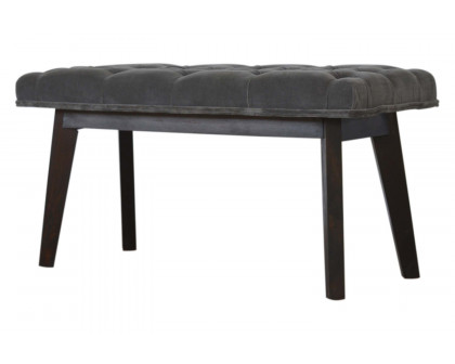 Artisan Velvet Hallway Bench - Gray