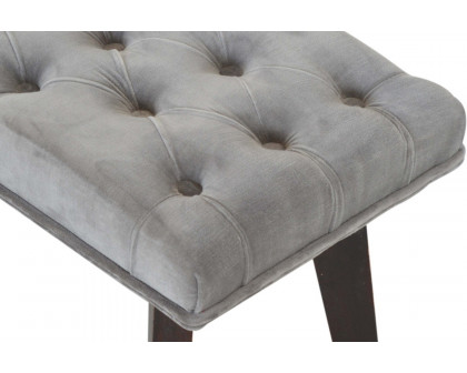 Artisan Velvet Hallway Bench - Gray