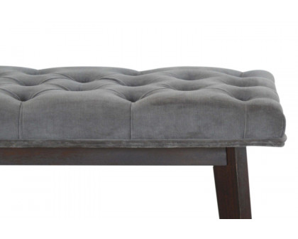 Artisan Velvet Hallway Bench - Gray