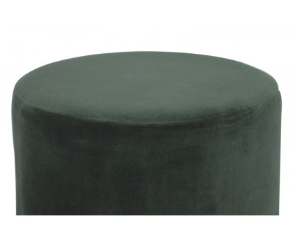 Artisan Footstool with Gold Base - Emerald Green, Velvet