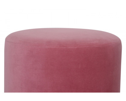 Artisan Footstool with Base - Velvet, Pink, Wooden