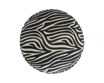 Artisan Nordic Style Footstool - Zebra, Fabric Velvet