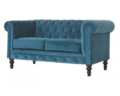 Artisan Chesterfield Sofa with 2 Seater - Teal, Velvet