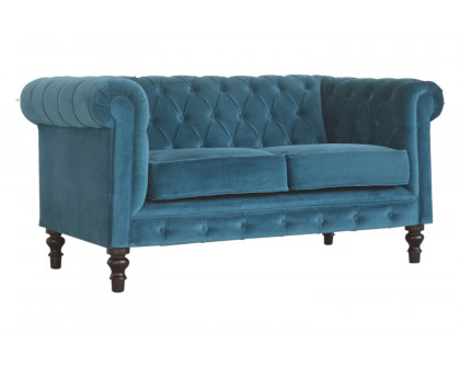 Artisan Chesterfield Sofa with 2 Seater - Teal, Velvet