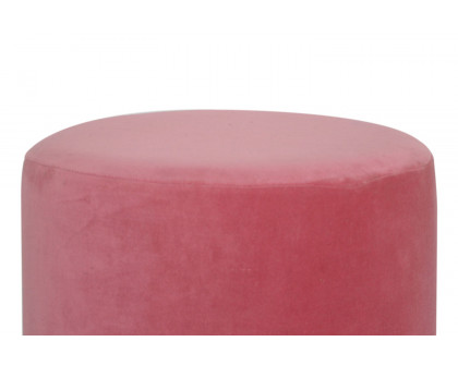 Artisan Footstool with Gold Base - Pink, Velvet