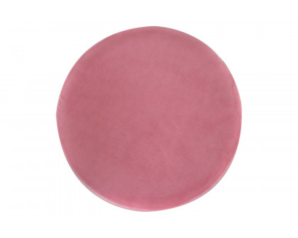 Artisan Footstool with Gold Base - Pink, Velvet