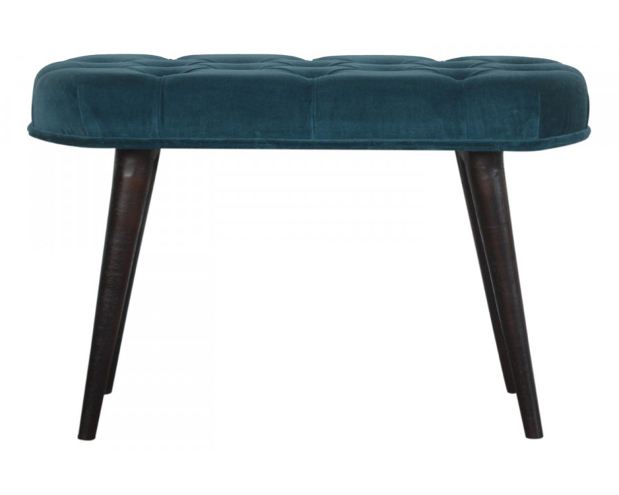 Artisan Deep Button Bench - Teal, Velvet